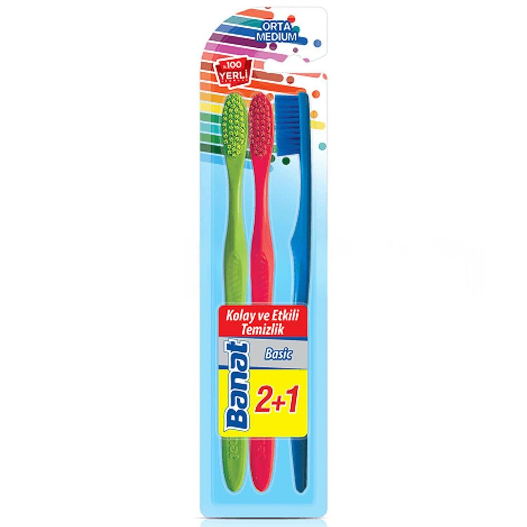 Banat Basic Diş Fırçası Orta 2+1
