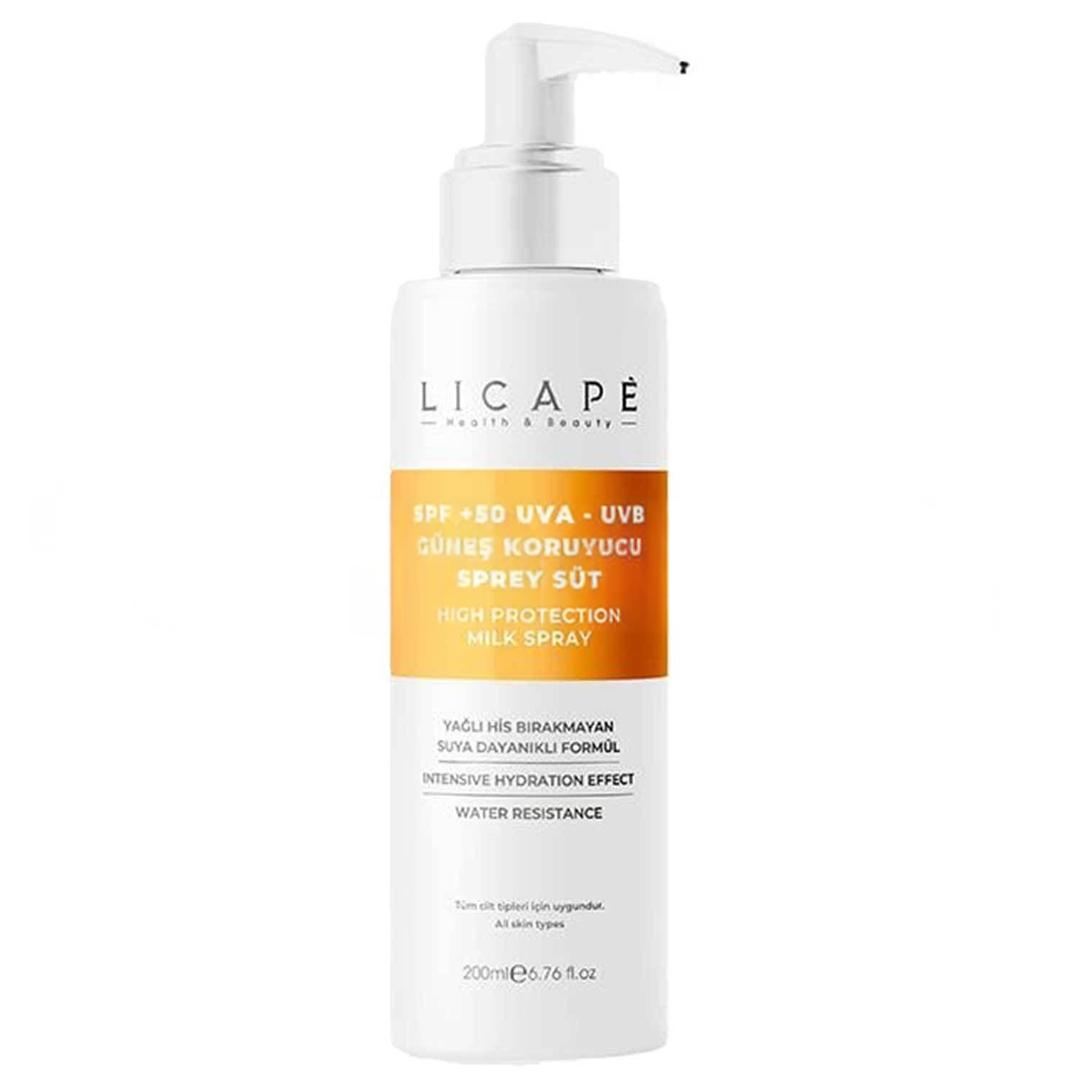 Licape UVA UVB Güneş Koruyucu Sprey Süt SPF50 200 ml