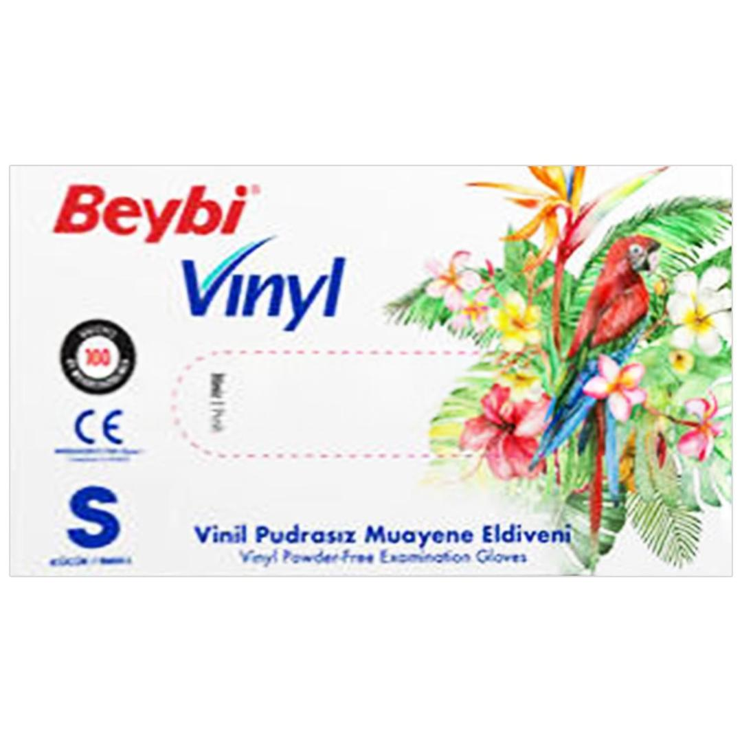 Beybi Pudrasız Vinil Muayene Eldiven Beyaz Small 100'lü