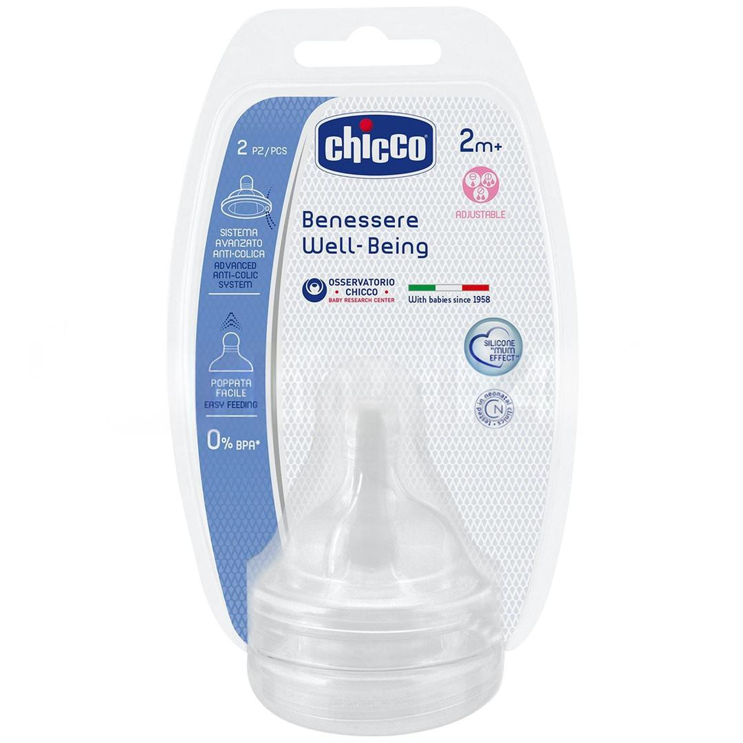 Chicco Biberon Emziği Silikon 2 Ay+ Akış Ayarlı 2'li