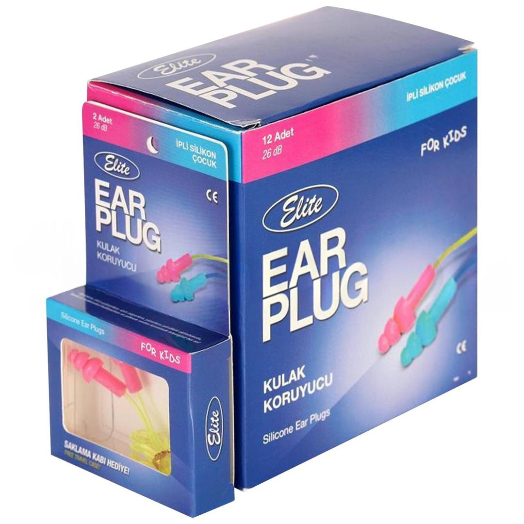 Elite Ear Plug İpli Silikon Çocuk Kulak Tıkacı