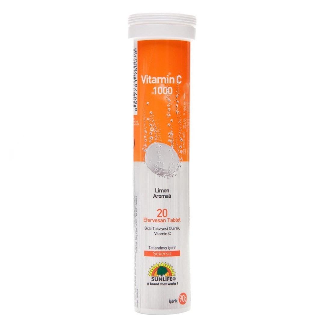 Sunlife Vitamin C 1000 mg 20 Efervesan Tablet - Eski Ambalaj