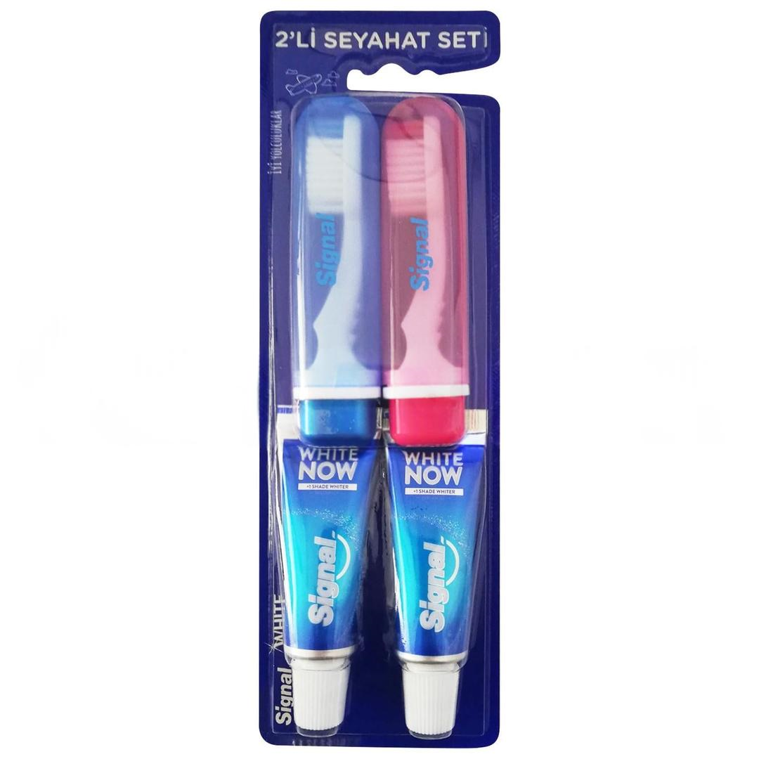 Signal White Now Seyahat Seti - Diş Macunu 16 ml 2 Adet + Diş Fırçası 2 Adet
