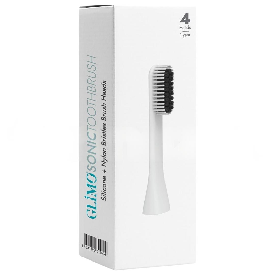 Glimo Nylon & Silicone Head 4 Rechargeable Toothbrush Head White