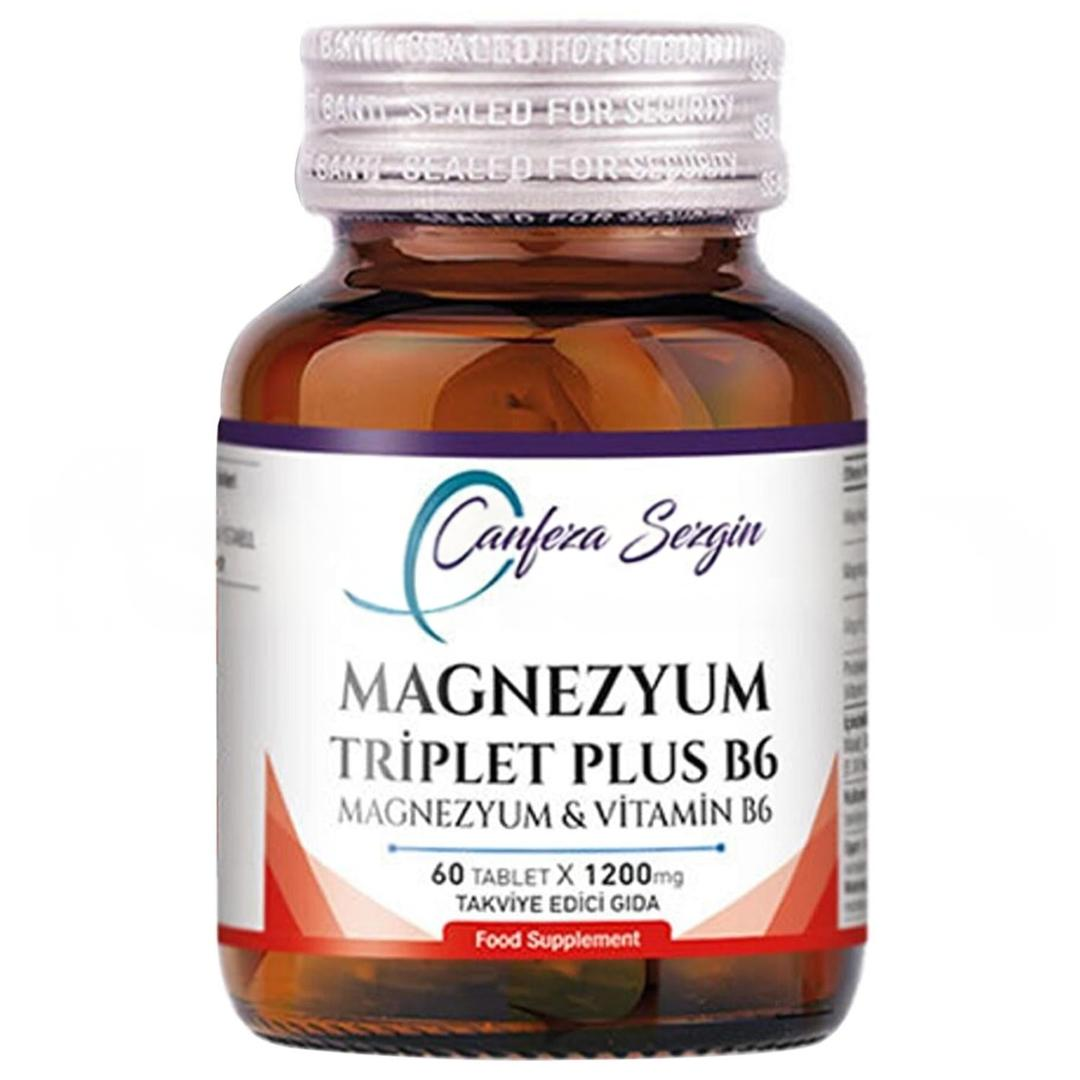 Canfeza Sezgin Magnezyum Triplet Plus B6 Magnezyum Vitamin B6 60 Tablet
