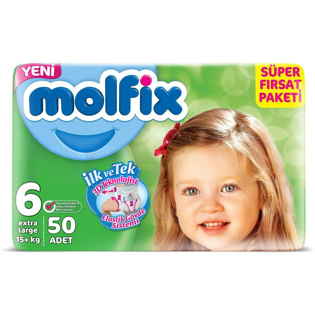 Molfix Bebek Bezi Süper Fırsat Paketi No: 6 (15+ kg) 50'li