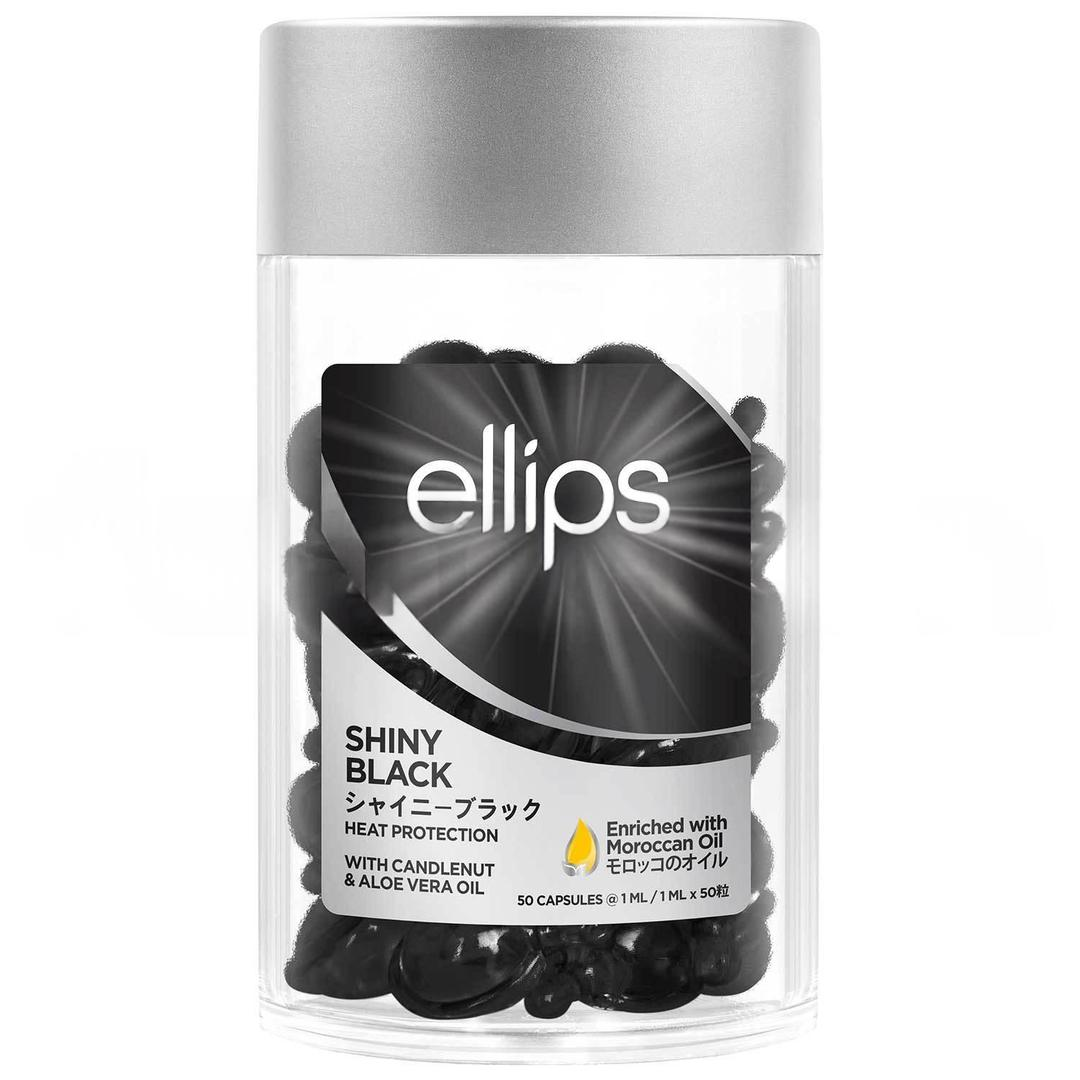 Ellips Shiny Siyah Saçlara Özel Işıltı Veren Saç Vitamini 50'li Jar