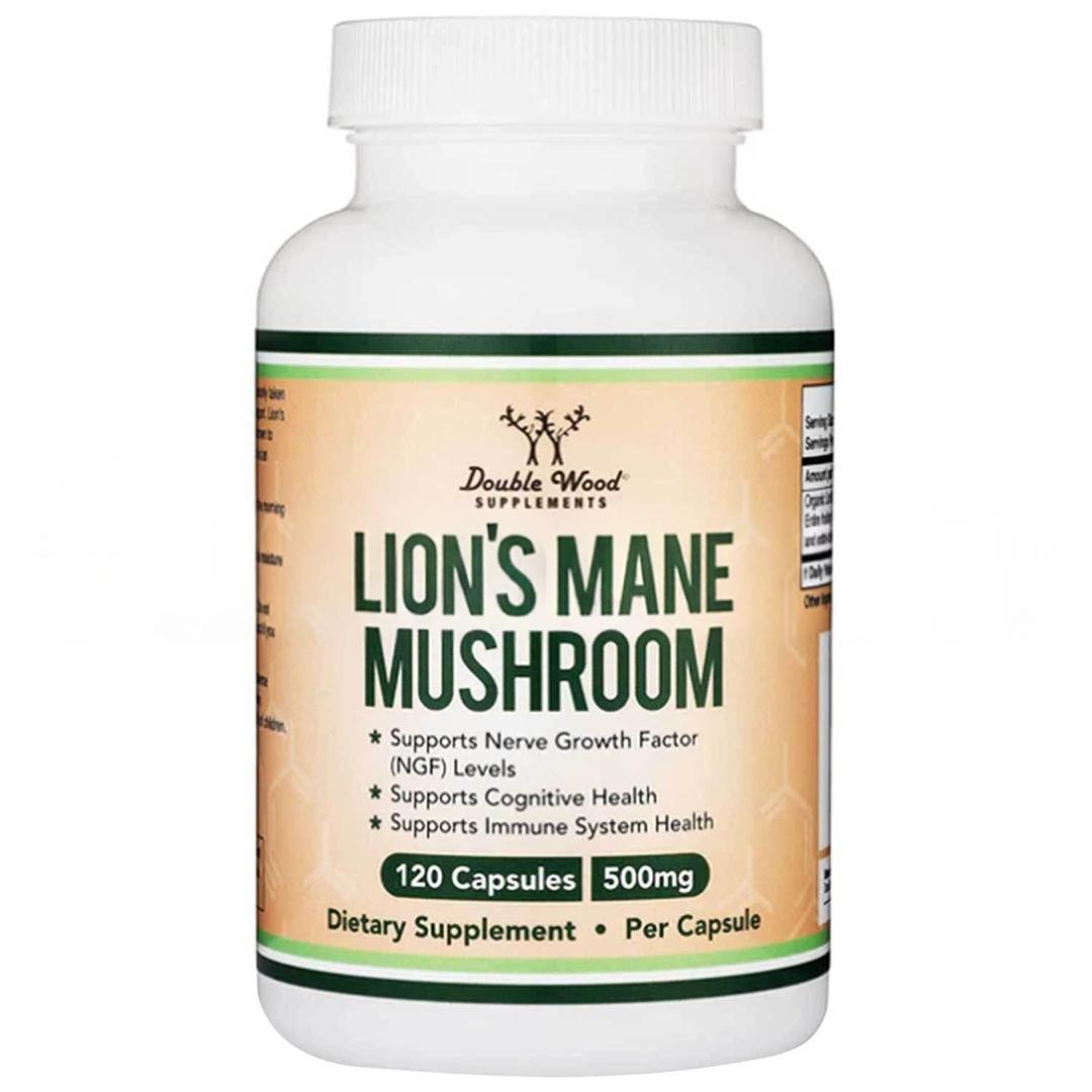 Double Woods Lion's Mane Mushroom 500 mg 120 Capsules - İthal