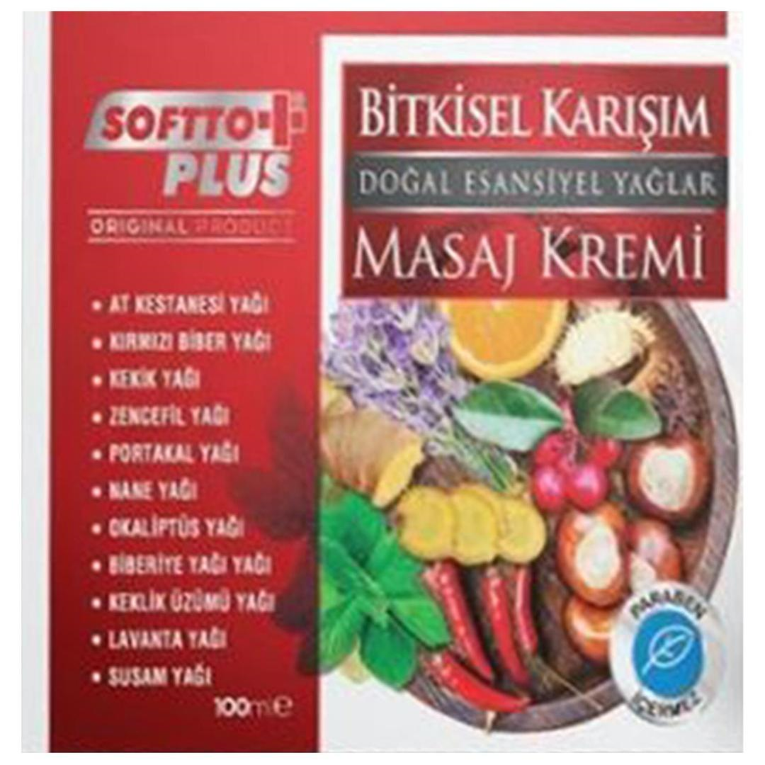 Softto Plus Masaj Kremi Bitkisel Karışım Rahatlatıcı 100ml