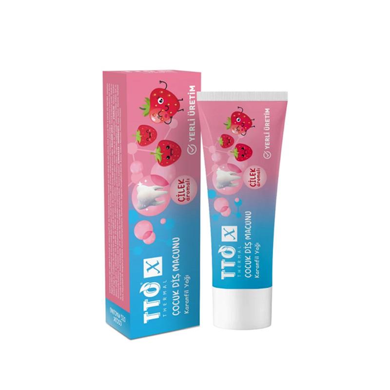 TTO-X Çocuk Diş Macunu Çilek Aromalı Karanfil Yağlı 50 ml