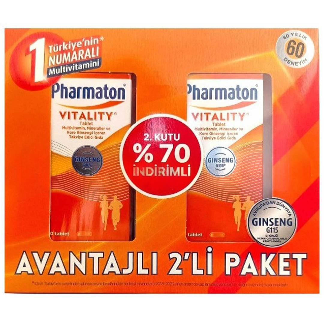 Pharmaton Vitality Avantajlı Paket 30+30 Tablet - 2.si %70 İndirimli - Eski Ambalaj