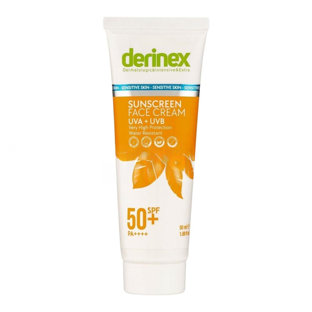 Derinex Güneş Koruyucu Yüz Kremi Hassas Ciltler İçin SPF50+ 50 ml
