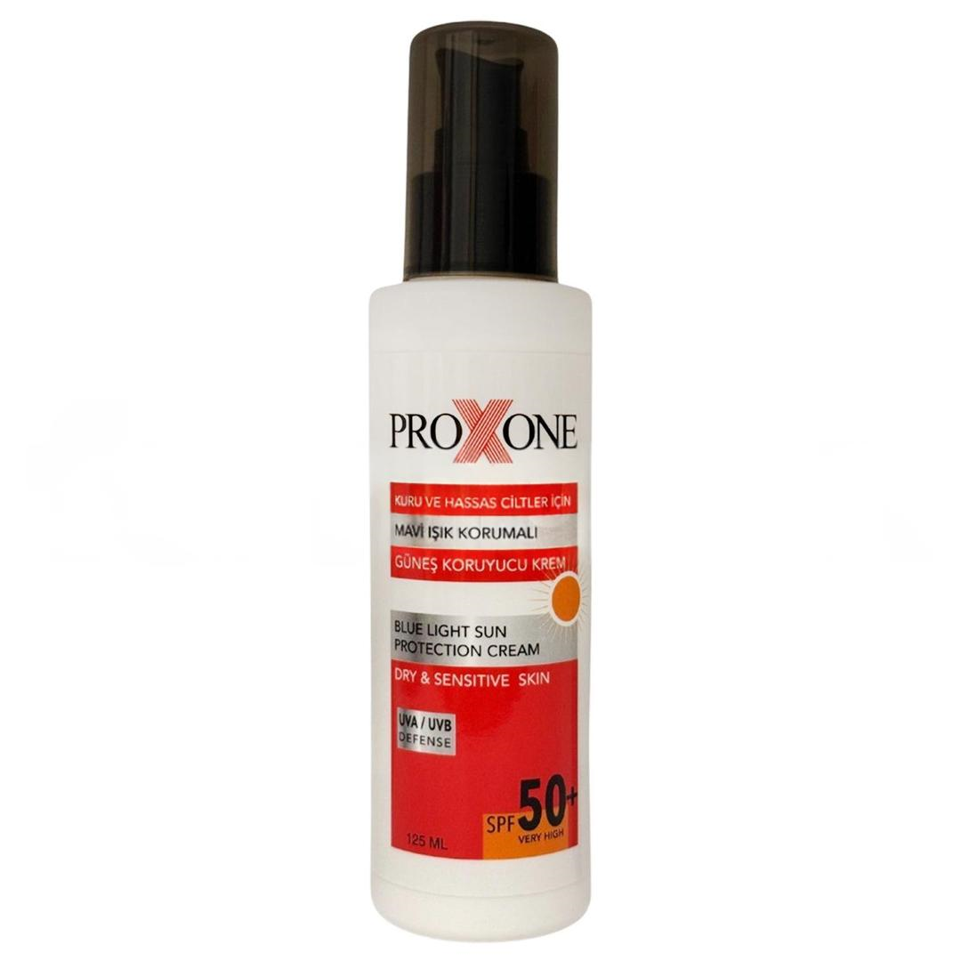 Proxone Kuru ve Hassas Ciltler Mavi Işık Korumalı Güneş Koruyucu Krem SPF50 125 ml
