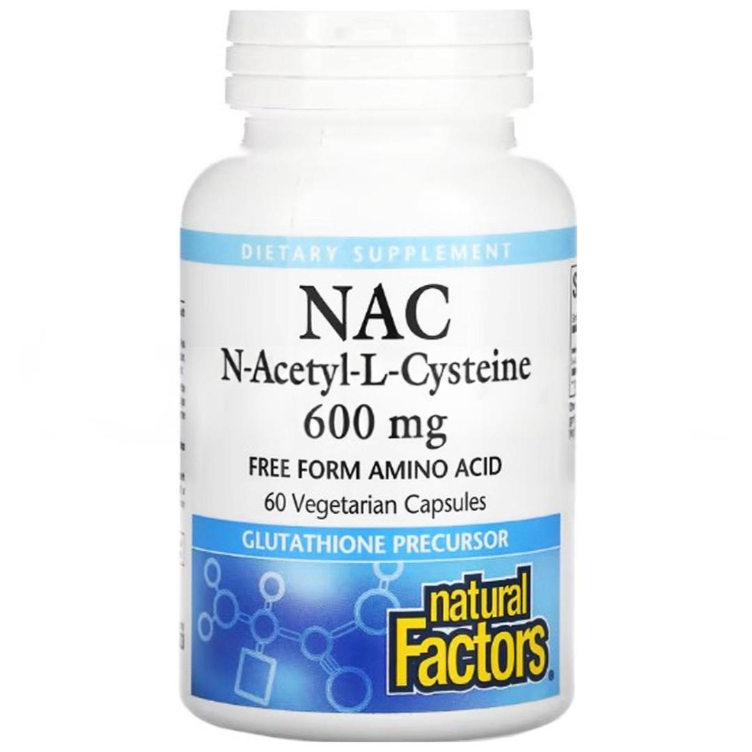 Natural Factors Nac N-Acetyl L-Cysteine 600 mg 60 Vegetarian Capsules