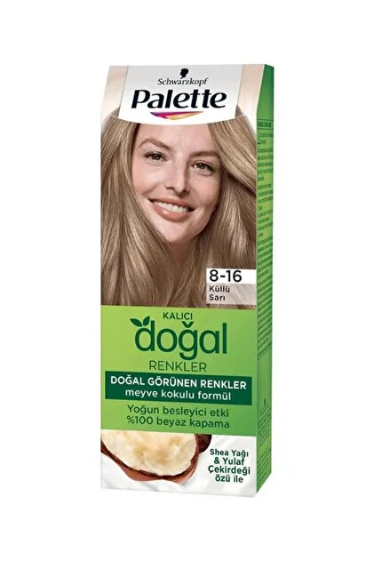 Palette Doğal Renkler 8-16 Küllü Sarı 50 ml Saç Boyası