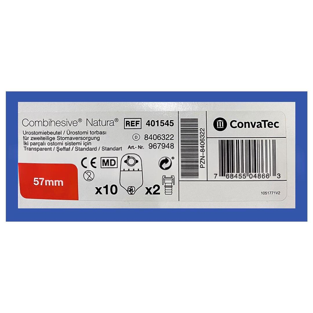 Convatec 401545 Ürostomi Torbası Adaptör için Accuseal Çevirmeli Kapanış 57 mm 10'lu - 1 Kutu