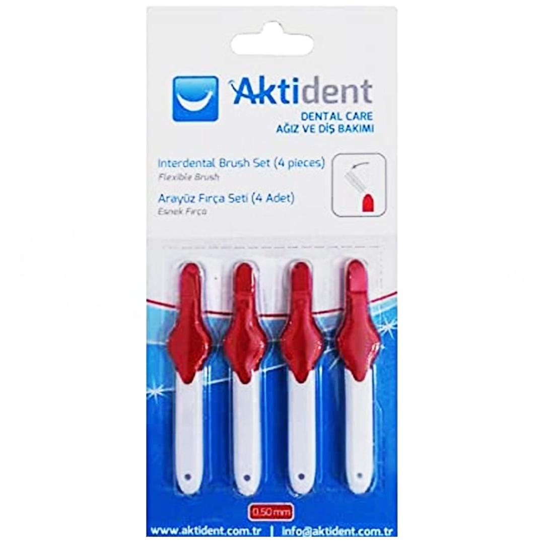 Aktident Orid Arayüz Fırçası 0,50 mm 4'lü - Kırmızı