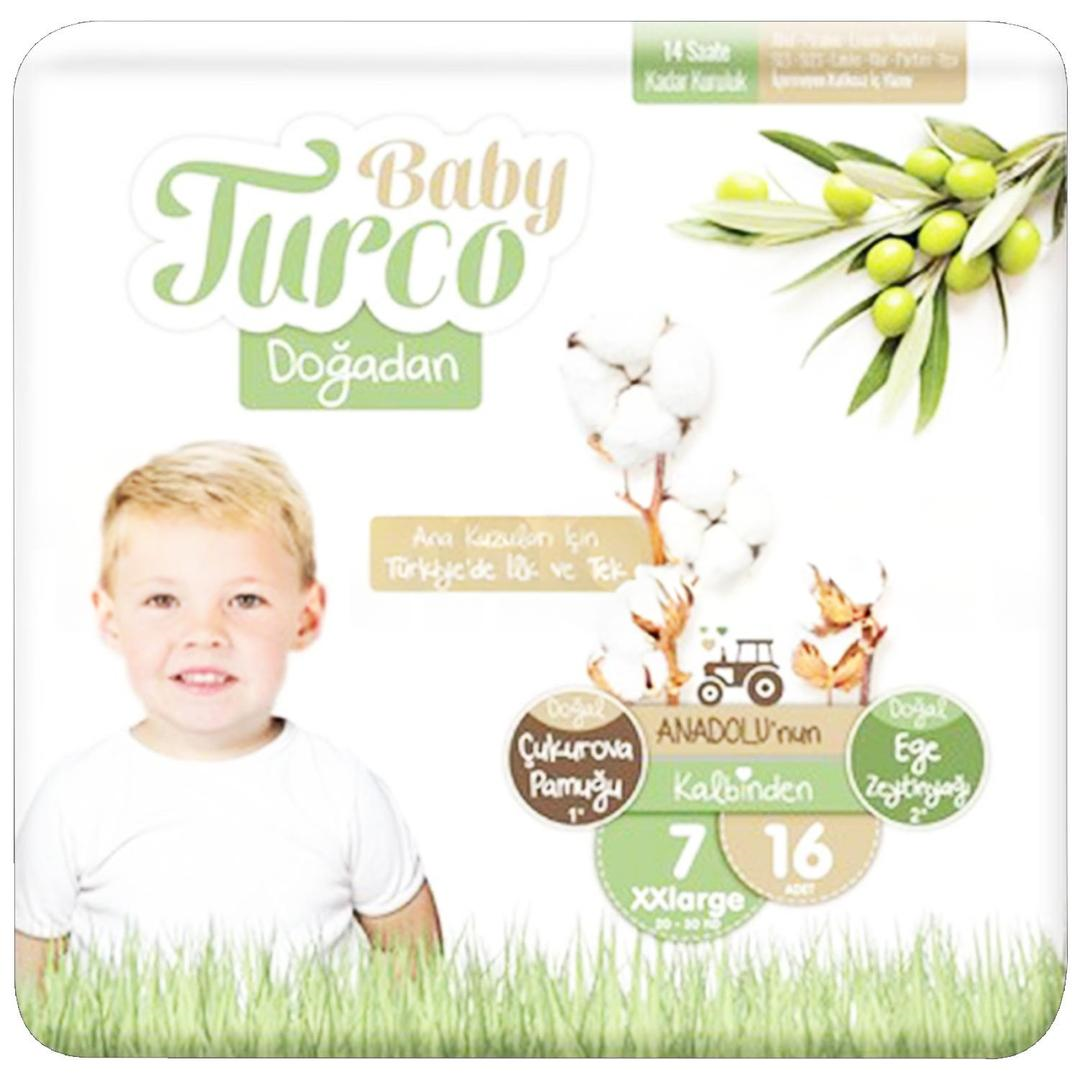 Baby Turco From Nature Doğadan 20-3- kg xxLarge Çocuk Bezi No: 7 16'lı