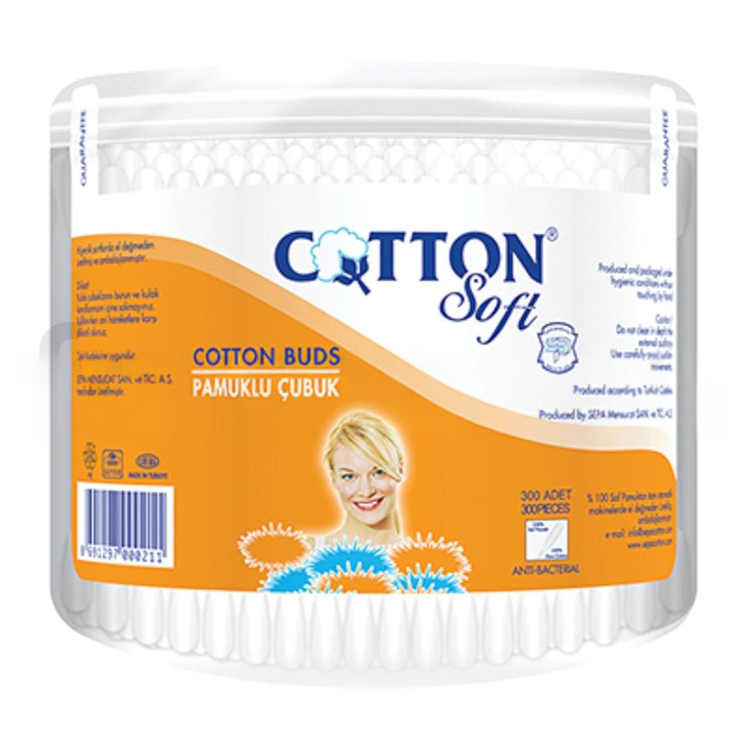 Cotton Soft Kulak Çubuğu Yuvarlak 300'lü