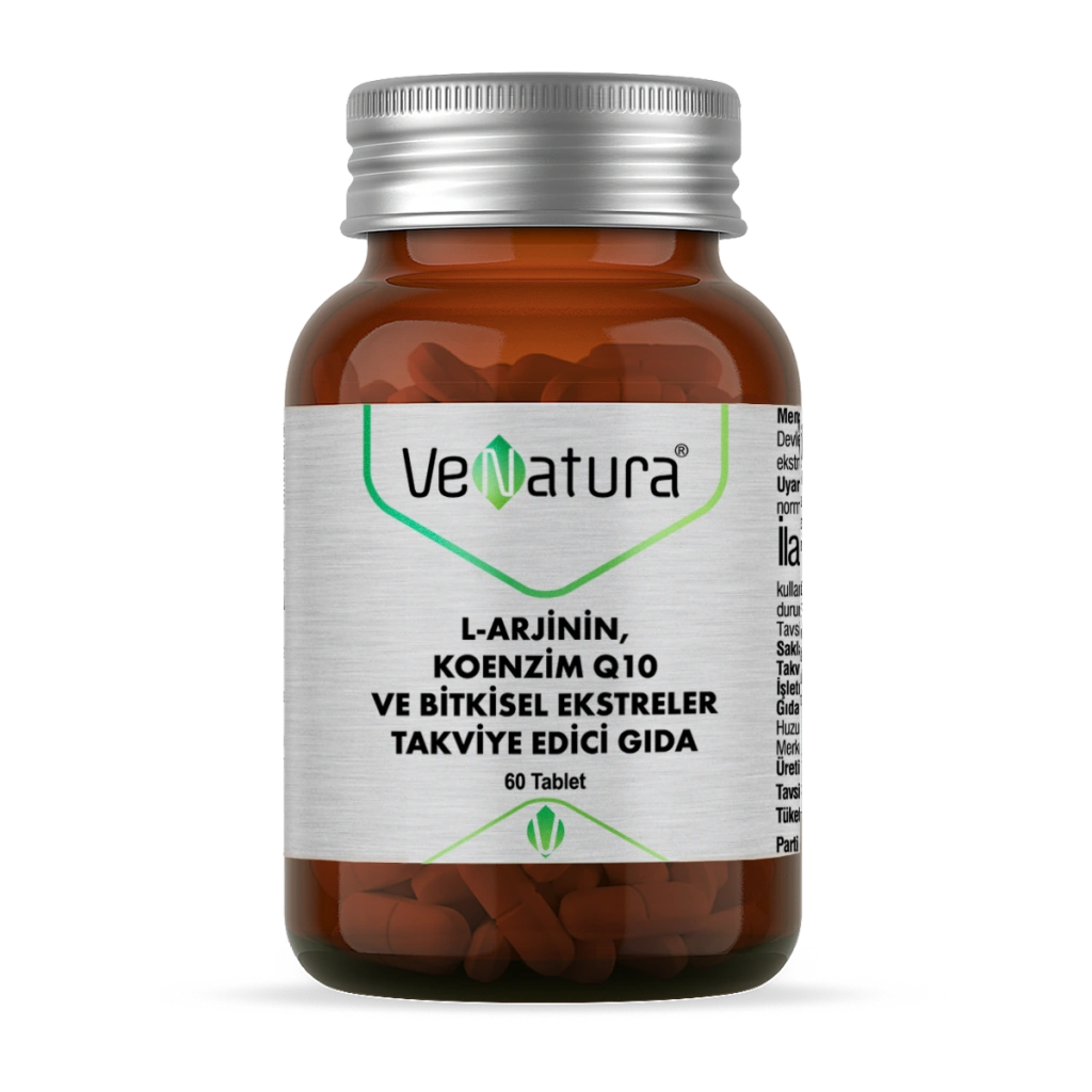 Venatura L-Arjinin Koenzim Q10 Bitkisel Ekstreler 60 Kapsül
