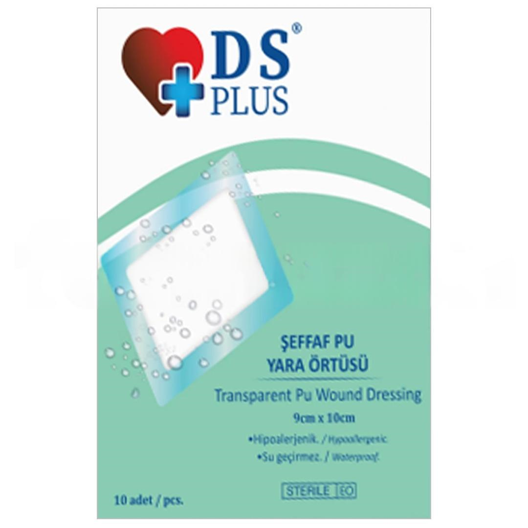 Ds Plus Şeffaf Su Geçirmez Pu Yara Örtüsü 9x10 cm 10'lu
