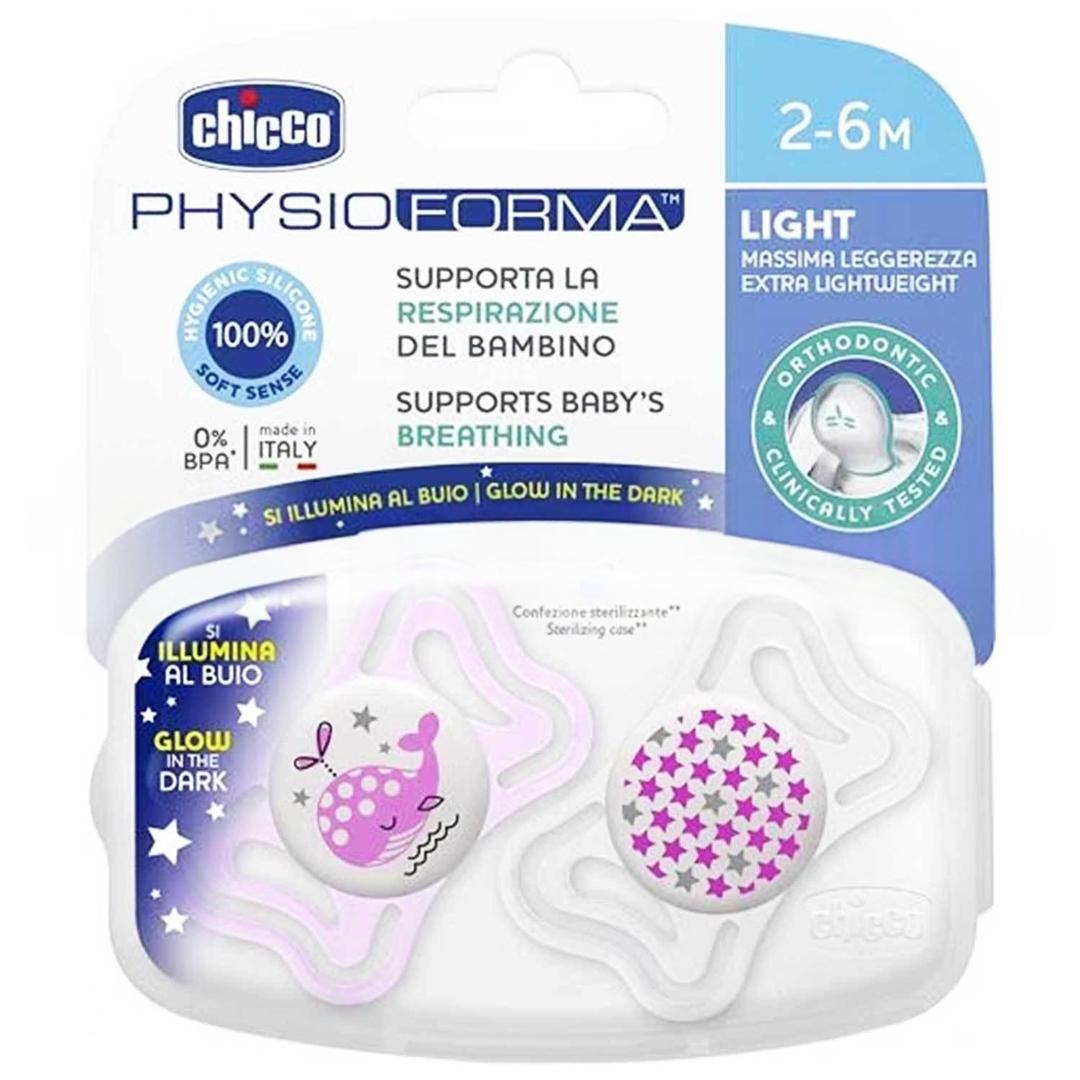 Chicco Pyhsioforma Light Gece Parlayan Silikon Emzik 2-6 Ay 2'li - Kız