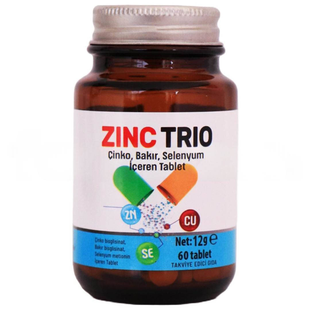 Zinc Trio Çinko Bakır ve Selenyum İçeren Mineral Takviyesi 60 Tablet