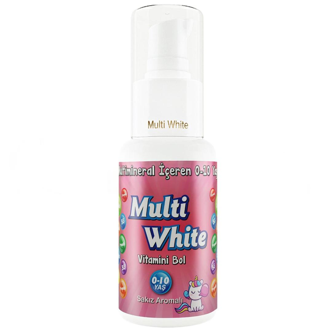 Multi White Multivitamin Multimineral Natural Sakız Aromalı 0-10 Yaş Çocuk Diş Macunu 50 ml