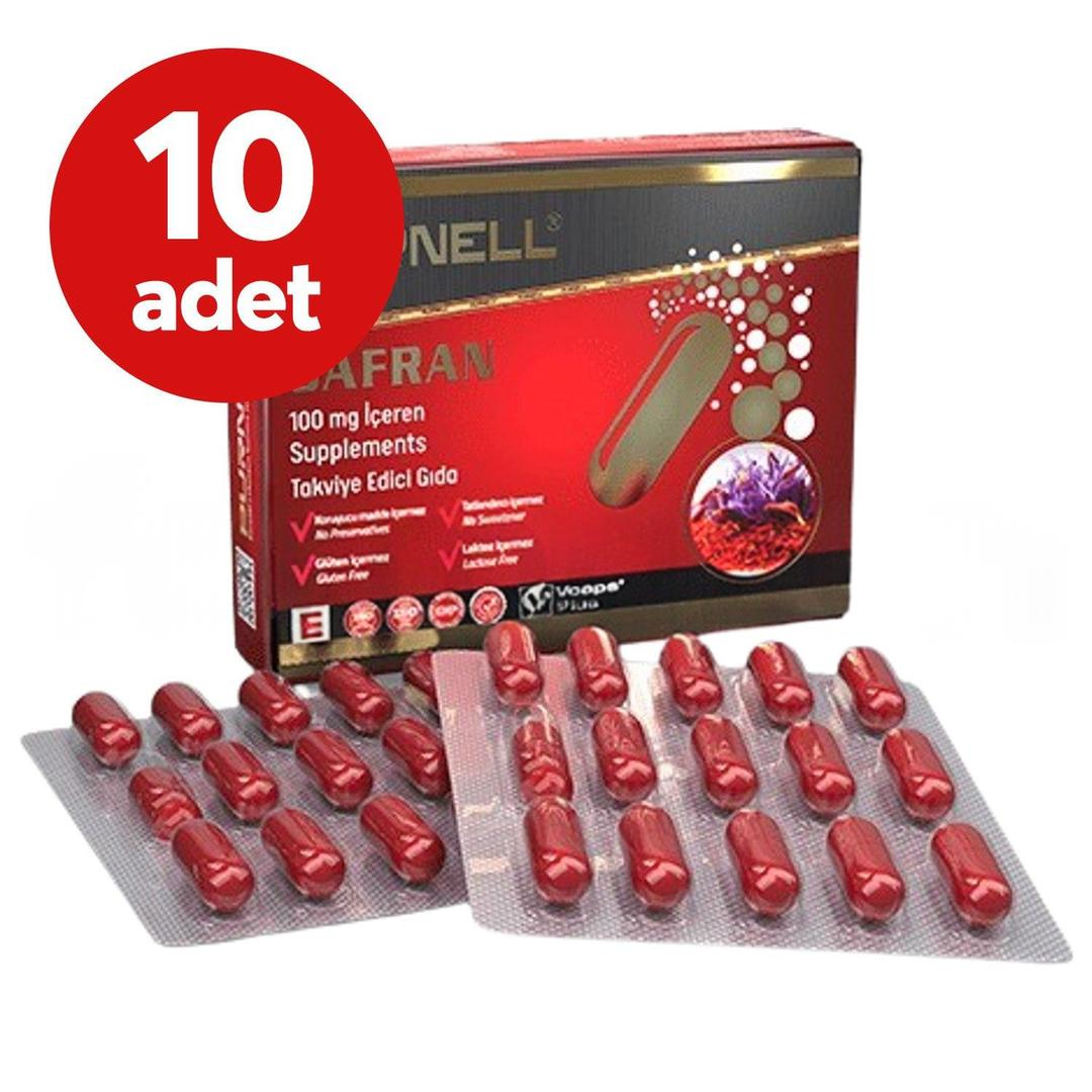Purnell 100 mg Safran İçeren Takviye Edici Gıda 30 Kapsül - 10 Kutu