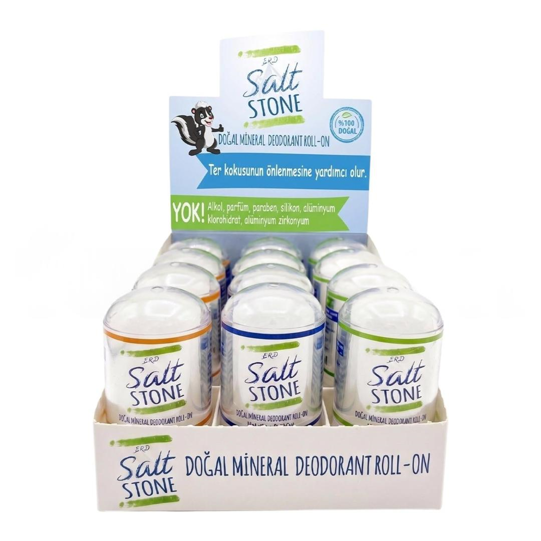 Erd Salt Stone Tuz Taşı Doğal Mineral Deodorant Roll-On 60 gr - 12'li Stant