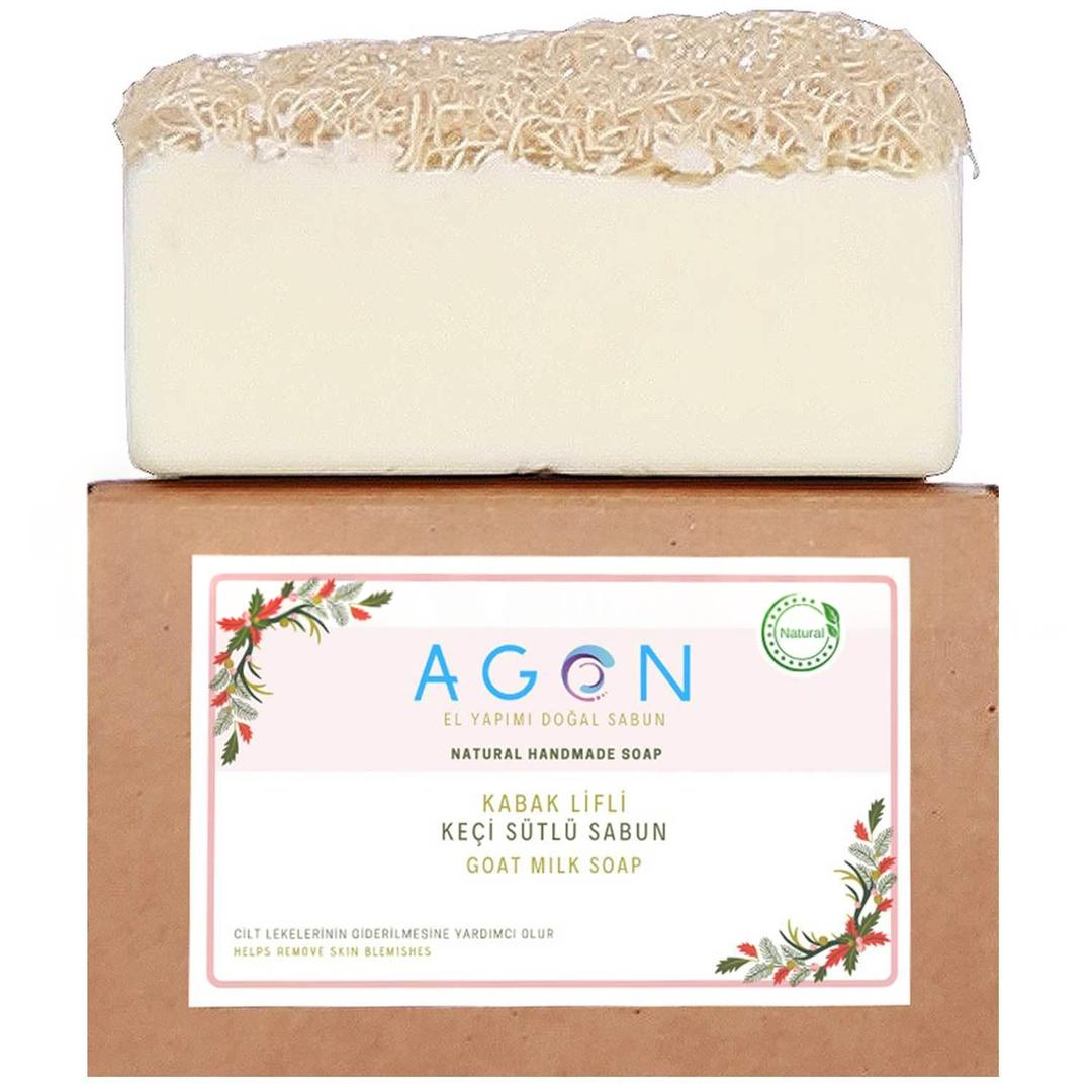 Agon El Yapımı Doğal Kabak Lifli Keçi Sütlü Sabun 120 gr