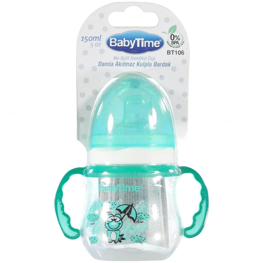 Baby Time BT106 Damla Akıtmaz Kulplu Bardak 150 ml - Yeşil