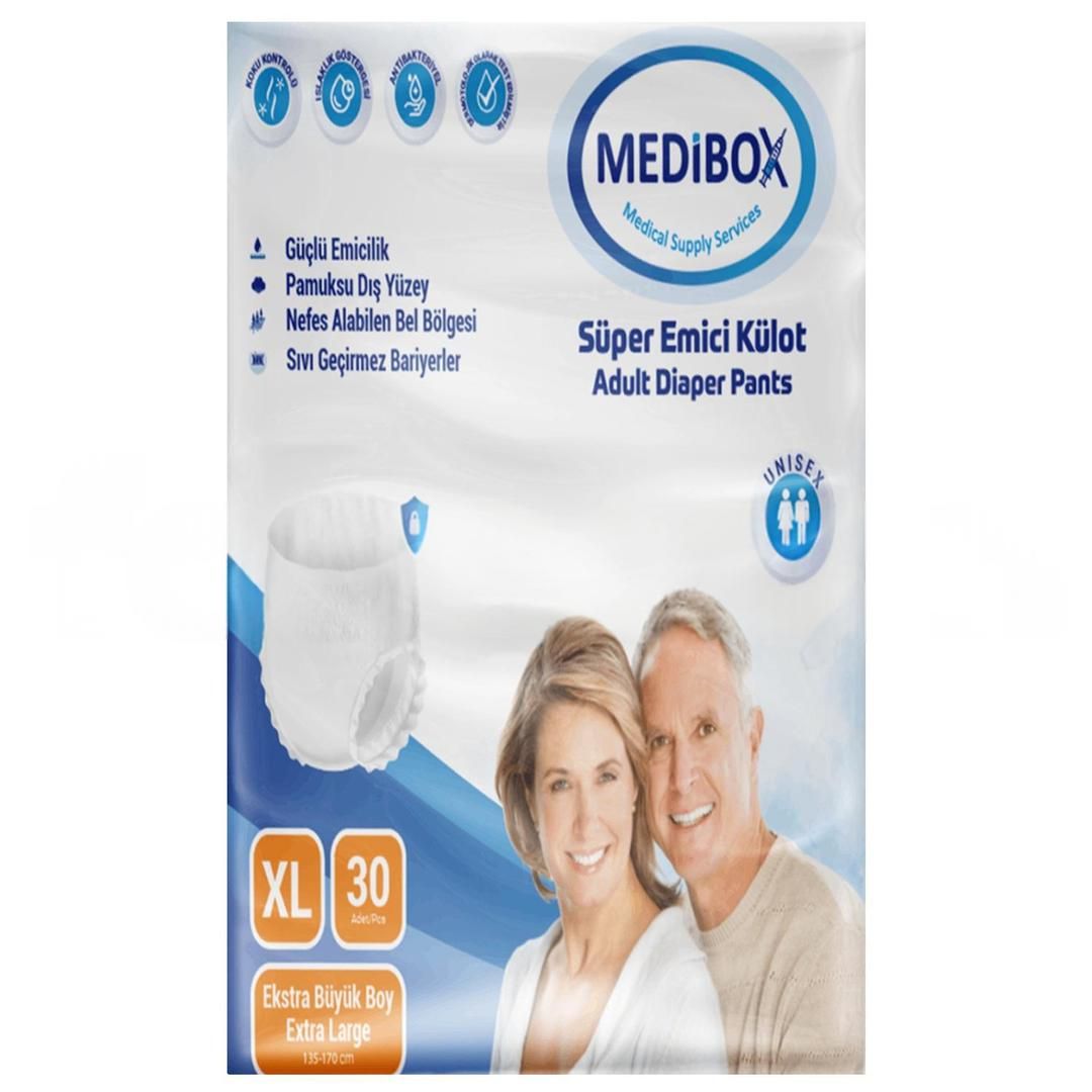 Medibox Yetişkin Hasta Bezi Emici Külot Bez Extra Büyük Boy xLarge 30 Adet Erkek Kadın - 1 Paket