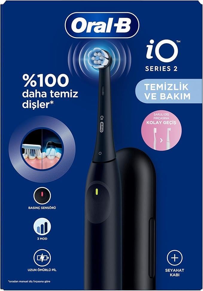 Oral-B IO 2 Şarjlı Siyah Diş Fırçası+Seyahat Kabı