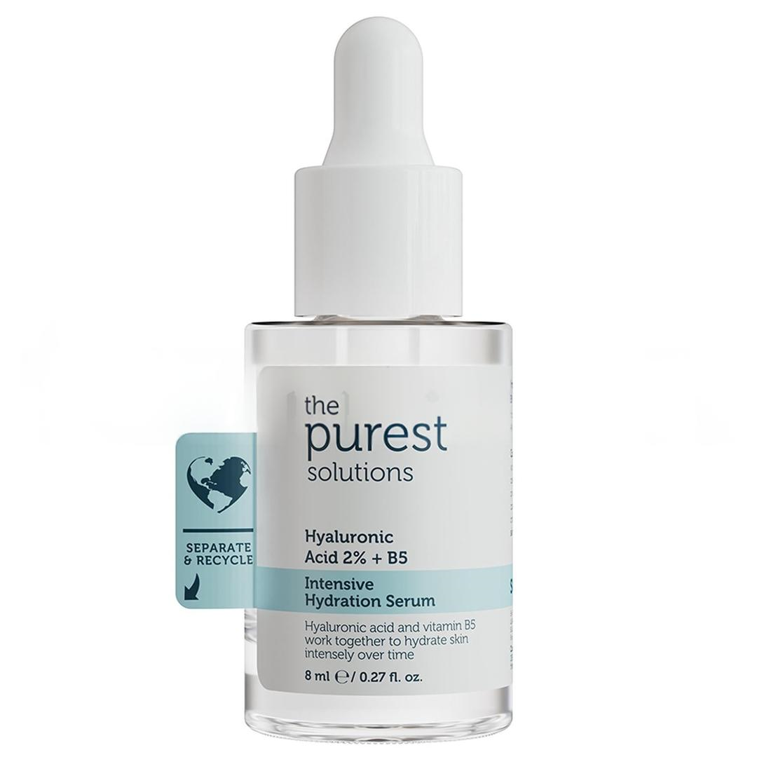 The Purest Solutions Seyahat Boy Yoğun Nemlendirme ve Dolgun Görünüm Etkili Yenileyici Hyalüronik Asit Cilt Bakım Serumu 8 ml