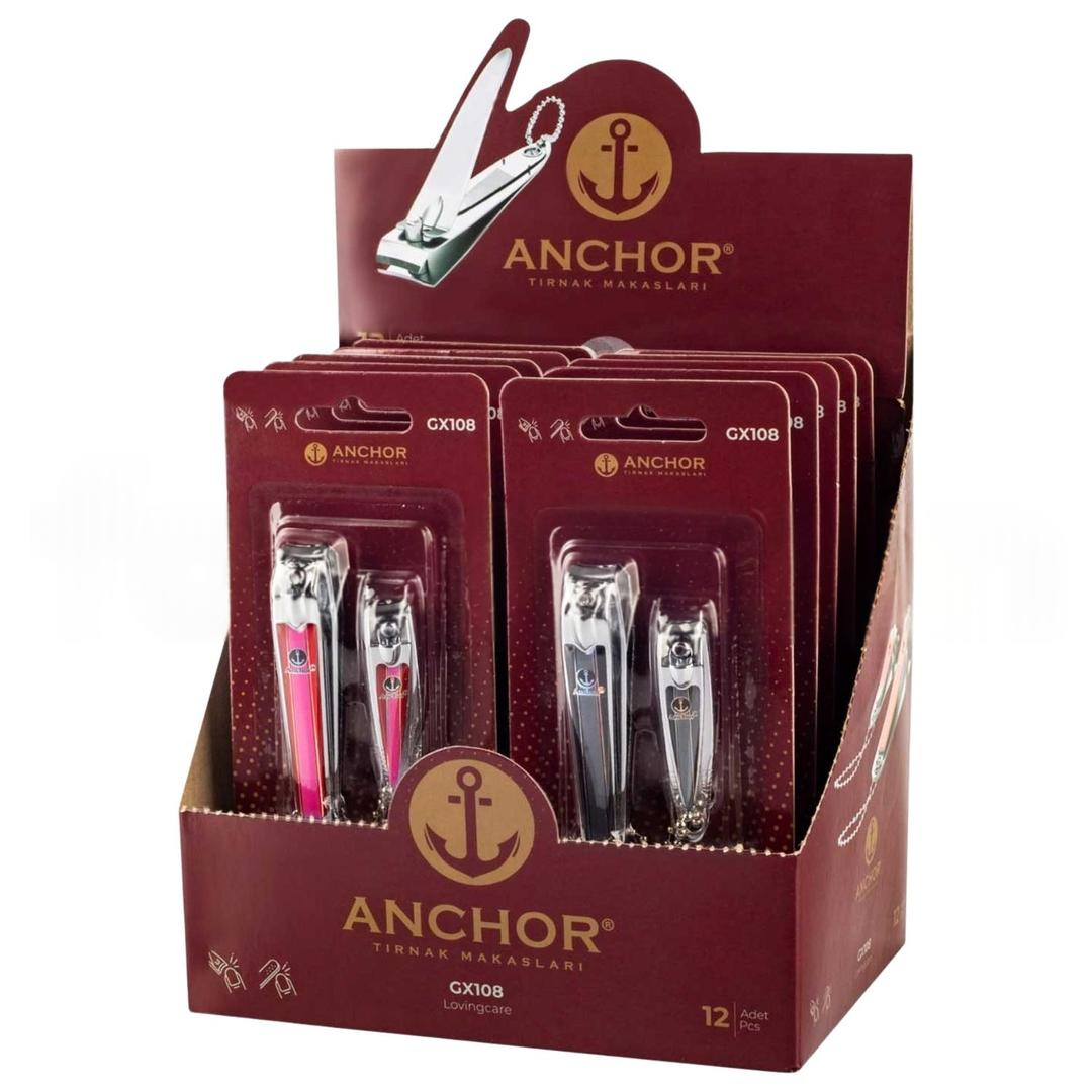 Anchor Deluxe Tırnak Makası GX108 2'li Set - 12'li Stant