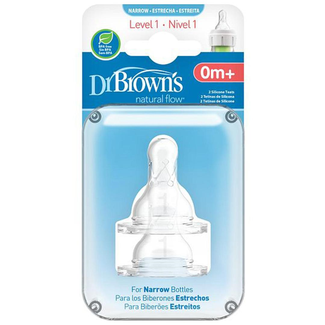 Dr. Brown's DB302 0 Ay+ Silikon Emziği Level 1 Standart 2'li