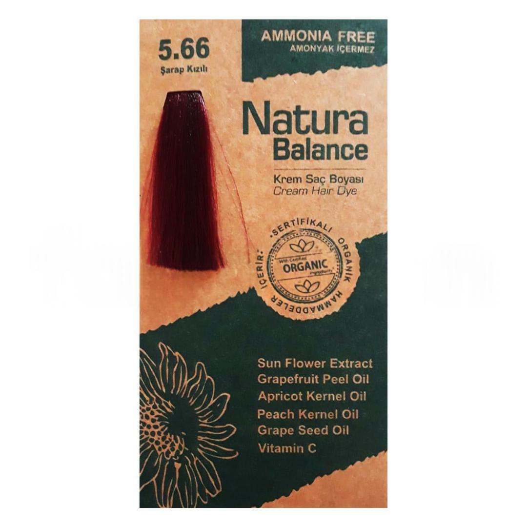 Natura Balance Organik Krem Saç Boyası 60 ml - 5.66 Şarap Kızılı