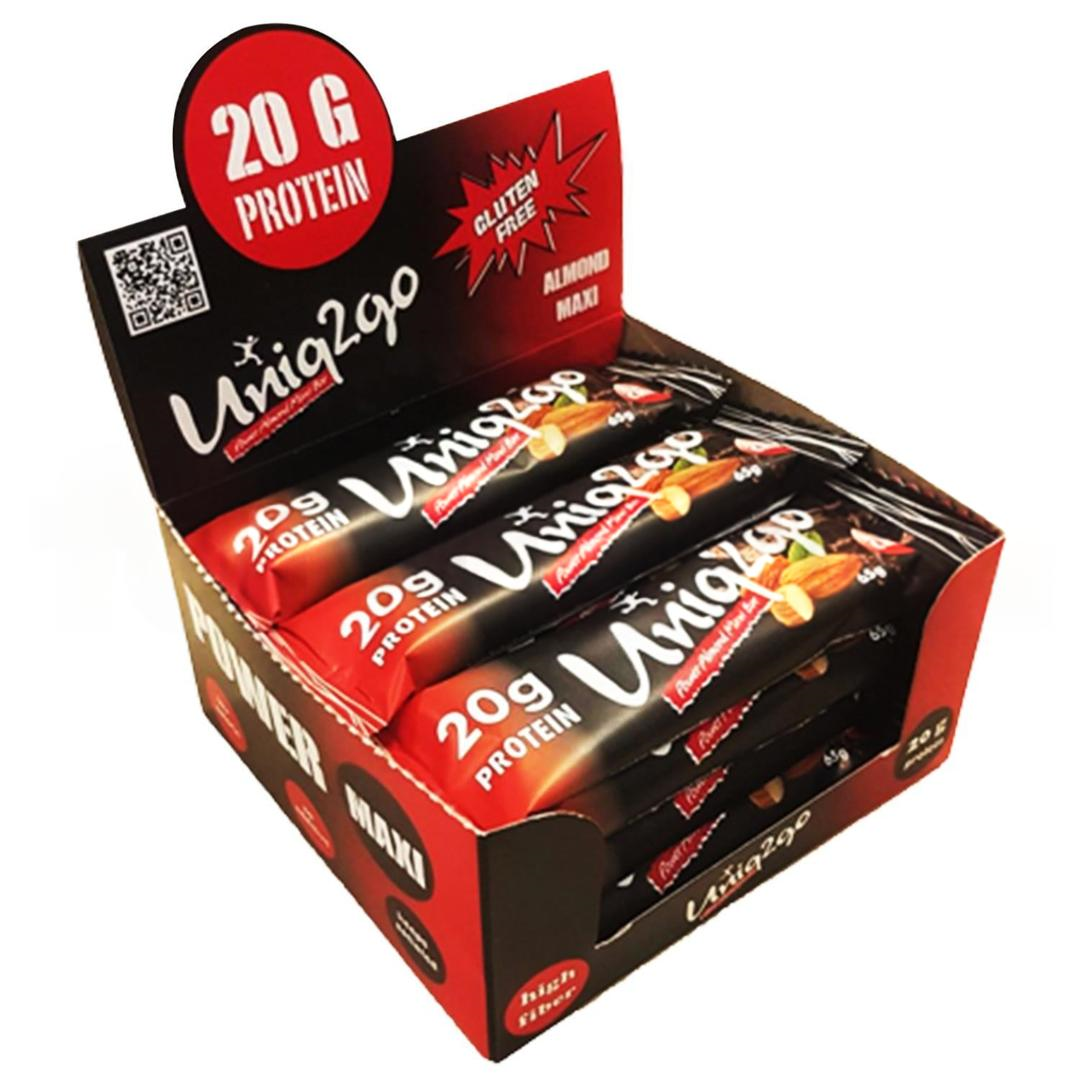 Uniq2go Power Bademli ve Proteinli Maxi Protein Bar 12'li 65 gr