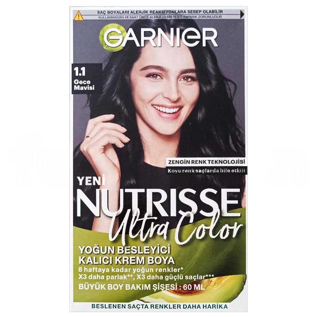 Garnier Nutrisse Yoğun Besleyici Kalıcı Krem Saç Boyası - Gece Mavisi 1,1