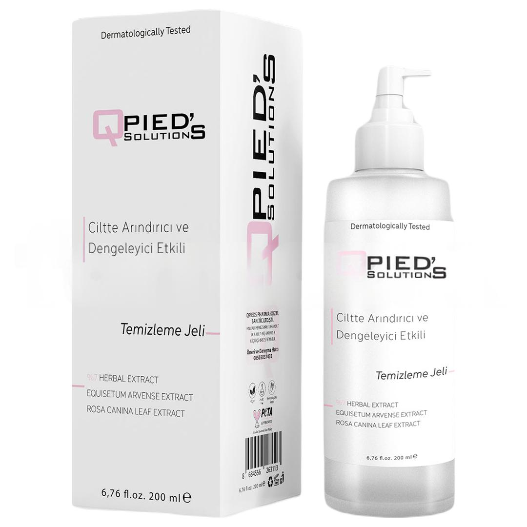 Qpied's Solutions Ciltte Arındırıcı ve Dengeleyici Etkili Yüz Temizleme Jeli 200 ml