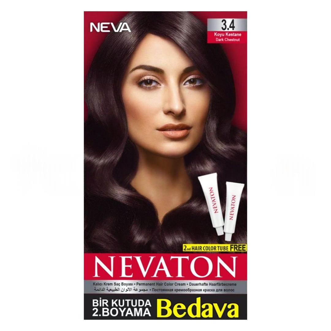 Nevaton Kalıcı Krem Saç Boyası 3.4 Koyu Kestane