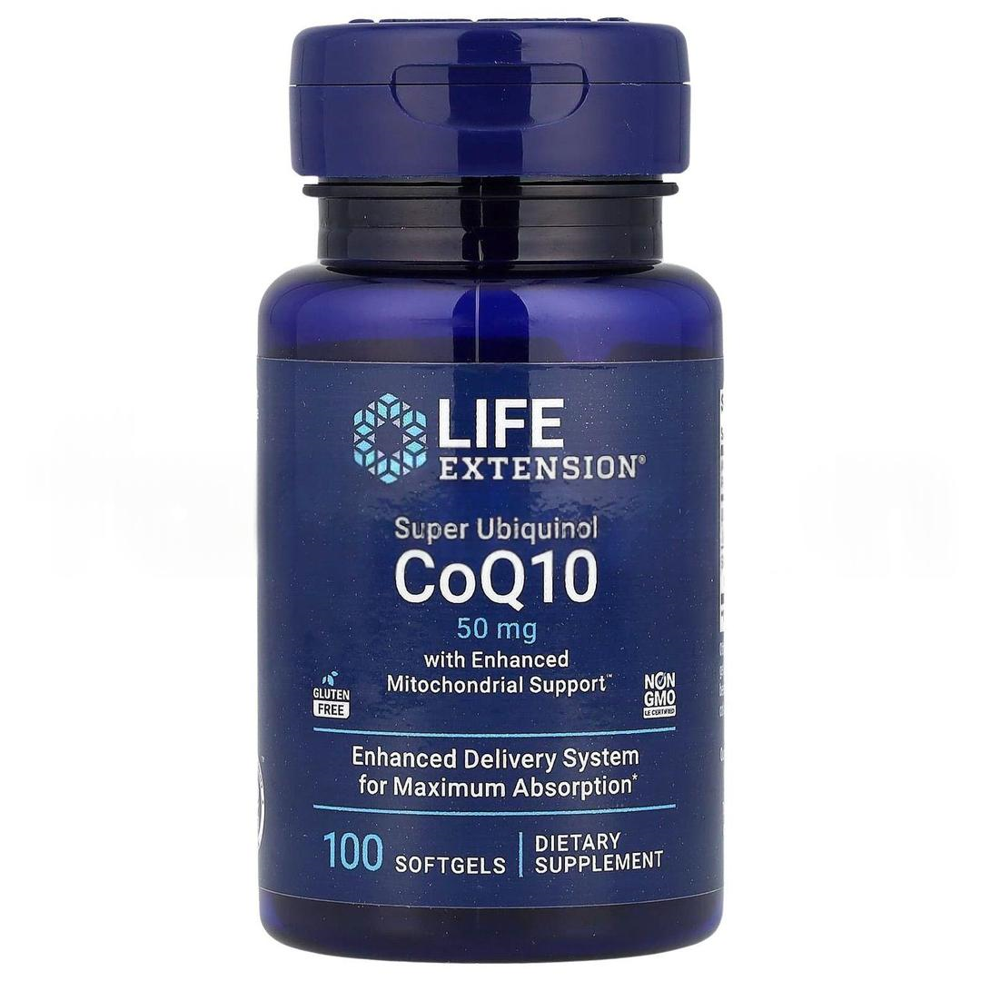 Life Extension Super Ubiquinol CoQ10 with Enhanced Mitochondrial Support 50 mg 100 Softgels - İthal