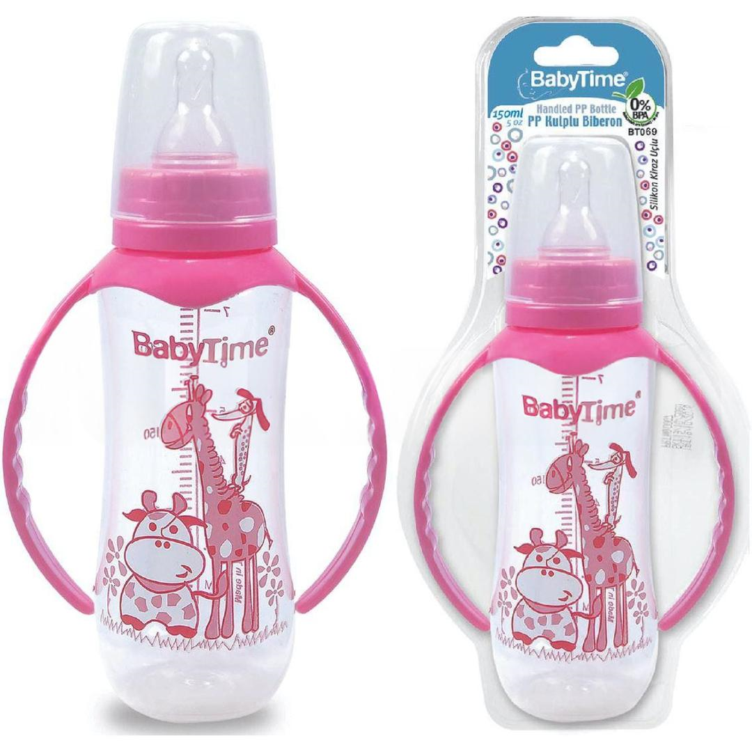 Baby Time BT069 Kulplu PP Biberon Kiraz Uçlu 250 ml