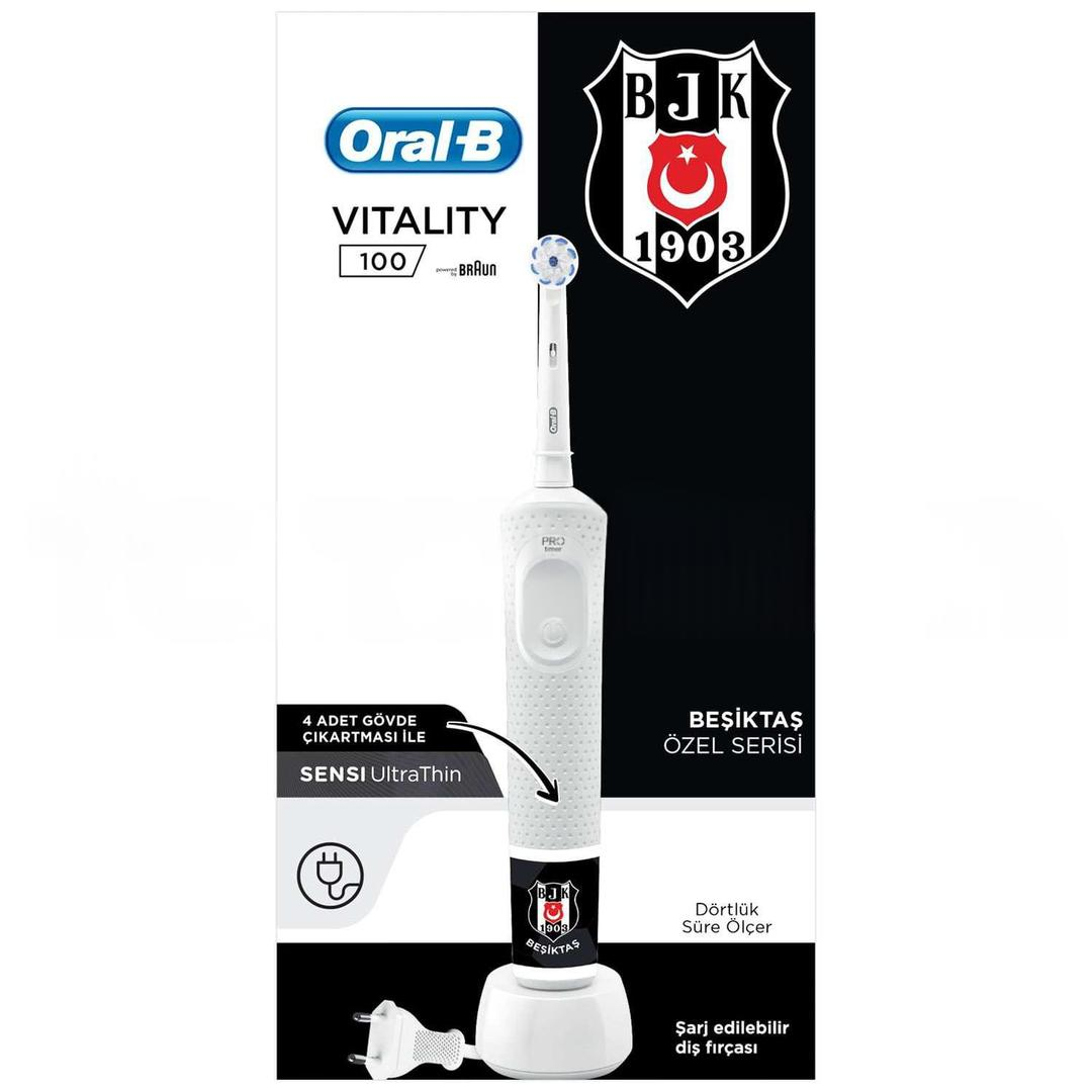 Oral-B Vitality D100 Sensi UltraThin Şarjlı Diş Fırçası - Beşiktaş Özel Seri