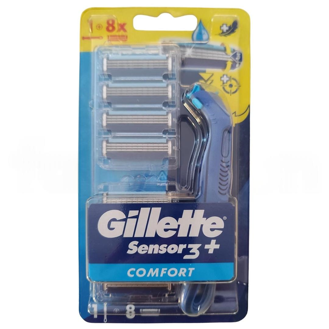 Gillette Sensor3+ Comfort 8'li Yedek Bıçağı Başlıklı Tıraş Makinesi
