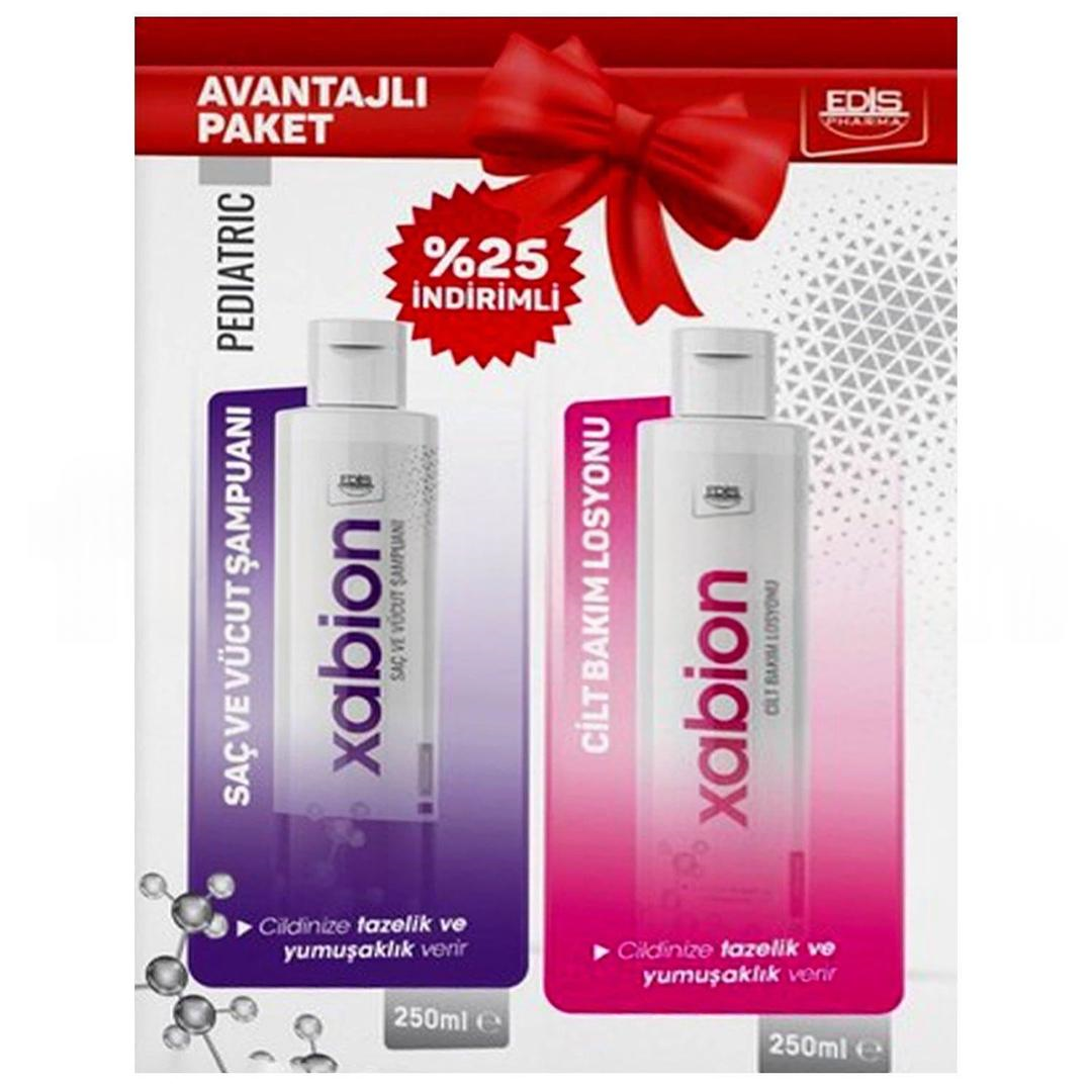 Xabion Cilt Bakım Losyonu Saç ve Vücut Şampuanı Pediatric 250 ml - Avantaj Paket