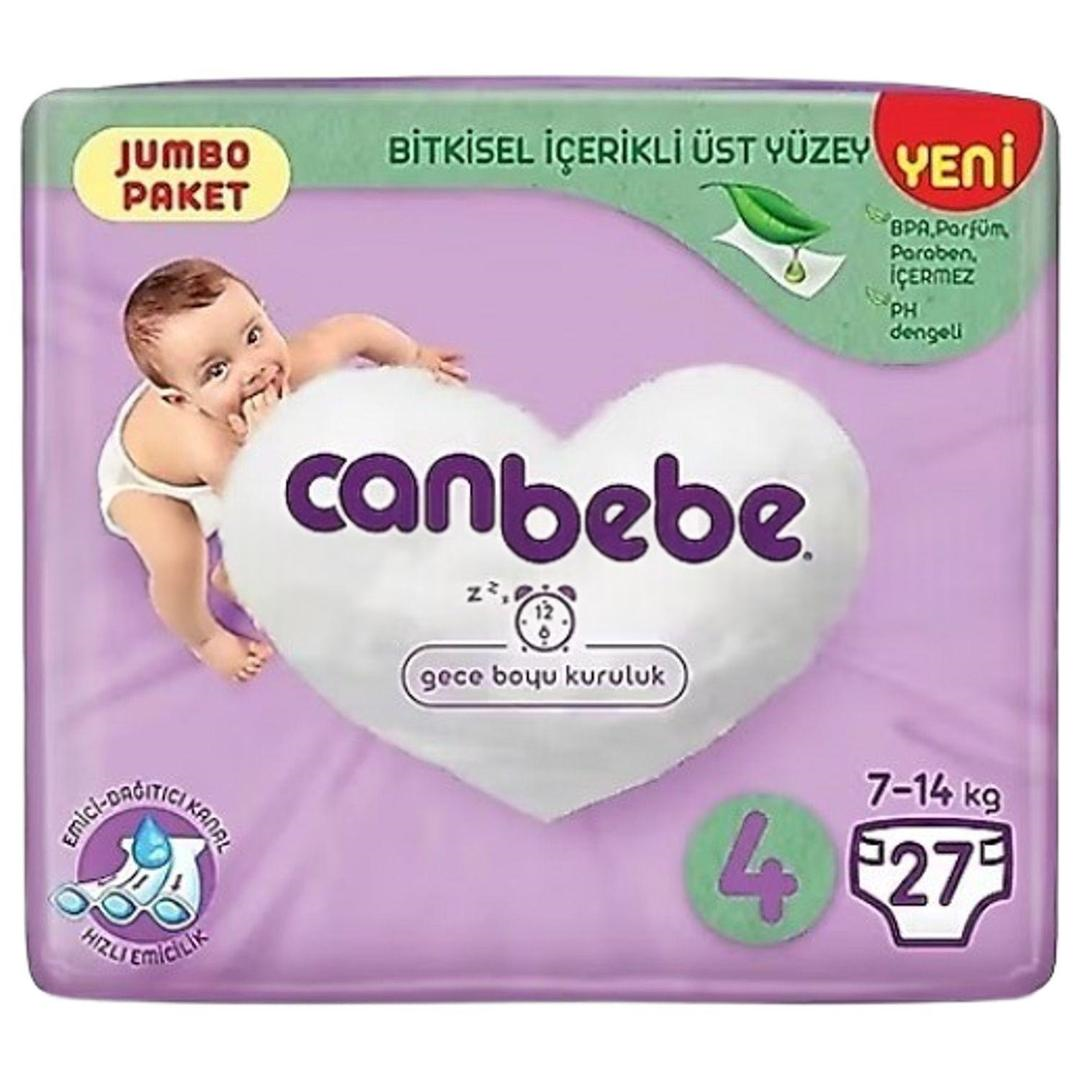Canbebe Çocuk Bezi Jumbo 4 Numara 7-14 kg 27'li