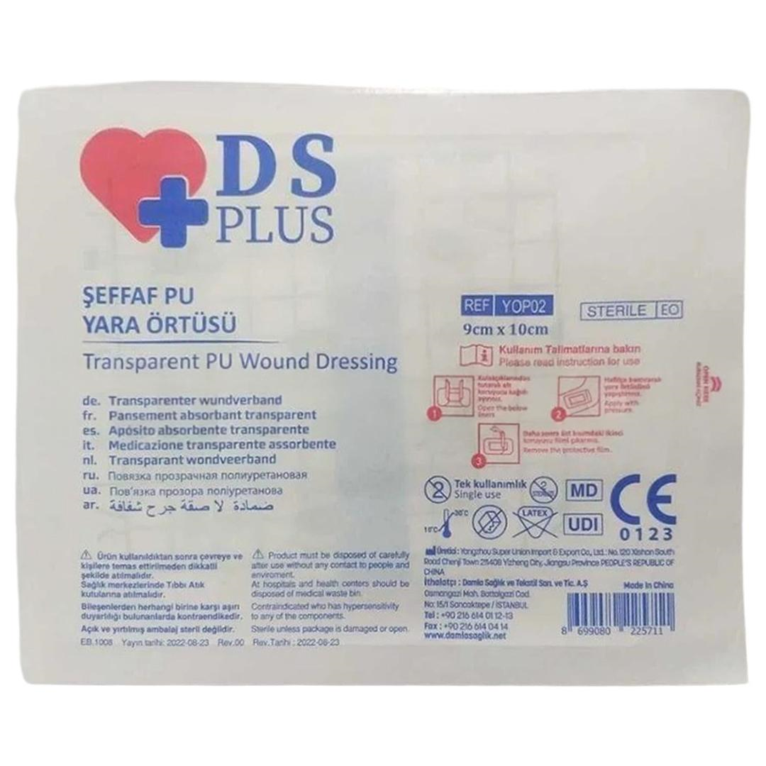 Ds Plus Su Geçirmez Şeffaf Yara Örtüsü 9x10 cm - 25'li