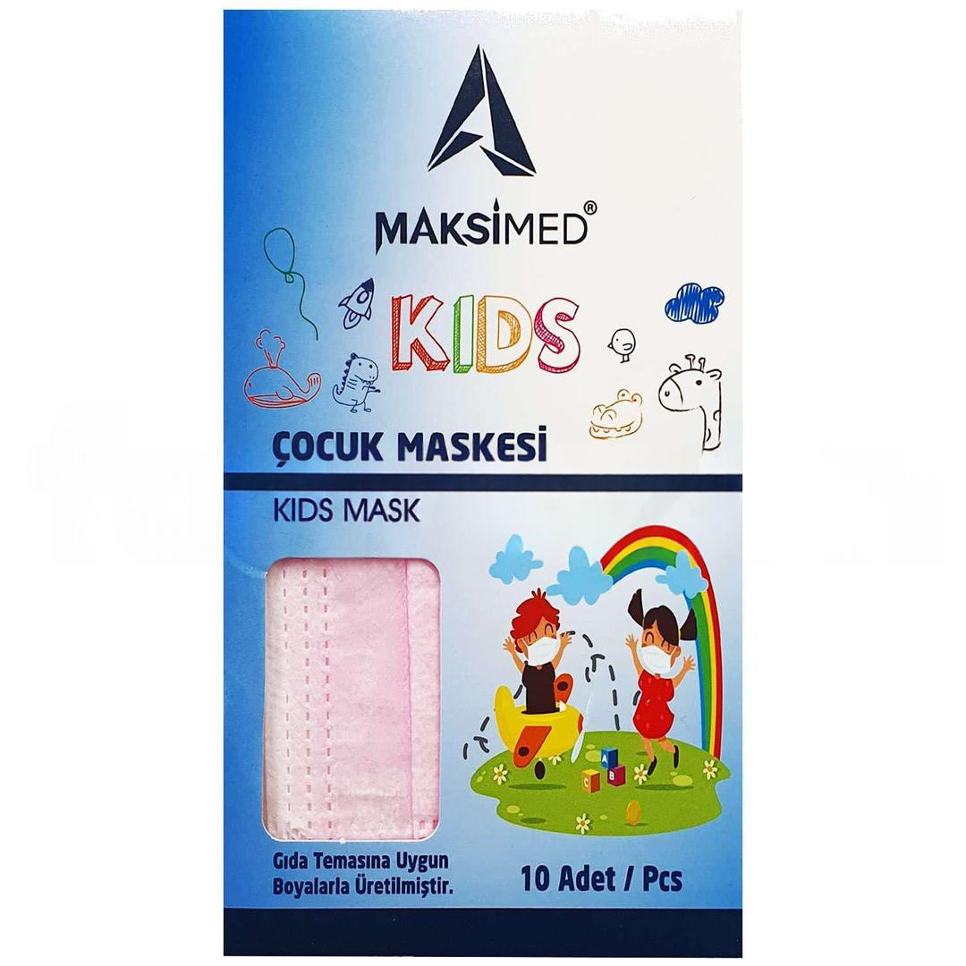 Maksimed 3 Katlı Meltblown Pembe Çocuk Maskesi Telli 10'lu (ÜTS Kayıtlı)